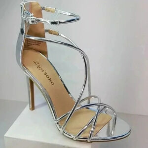 Zigi Soho Silver Strappy Heels